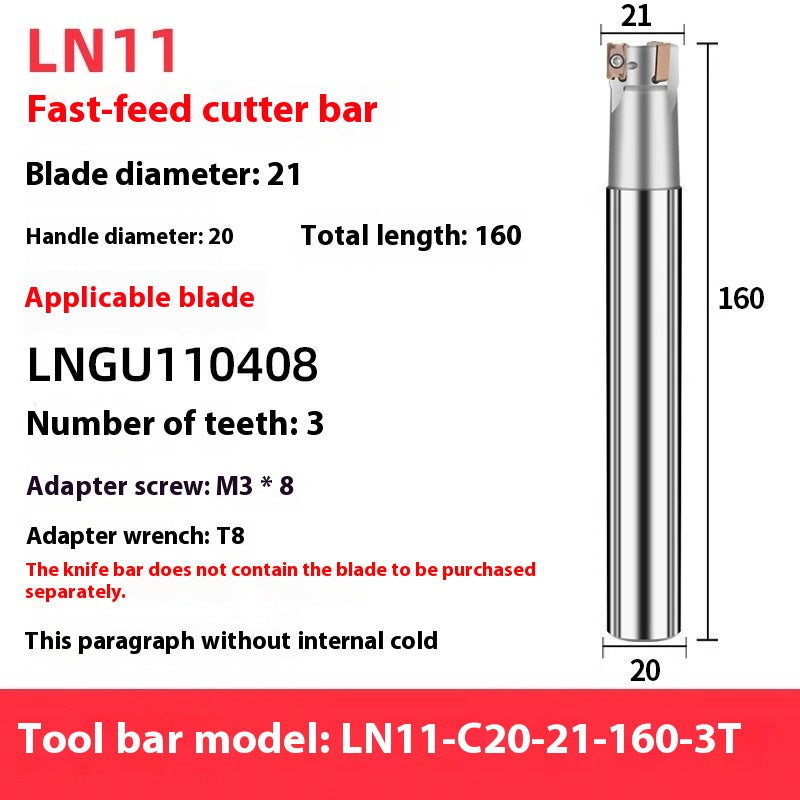 2068-M4 right-angle fast feed milling cutter shank LN11 square shoulder internal coolant cutter shank LNPU110408 milling inserts Shandong Denso Pricision Tools Co.,Ltd.